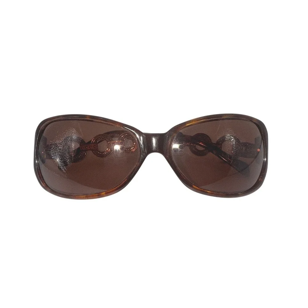 Brighton Central Park Tortoise Sunglasses Ornate Metal Link Temples A11267 Brown